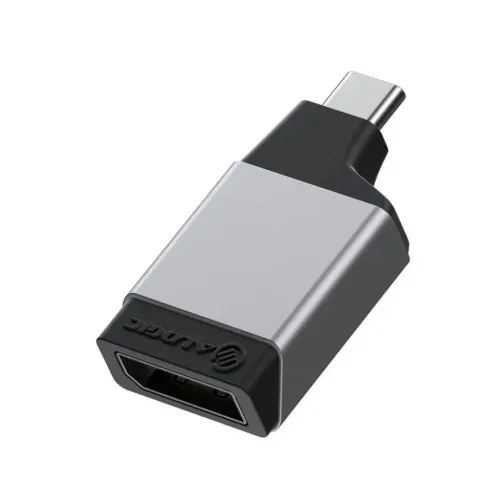 ALOGIC Ultra Mini USB-C til DisplayPort-adapter med USB-C-stik og DisplayPort-port, sølv og sort