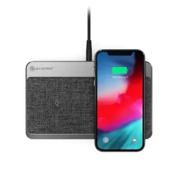 ALOGIC Power Hub with USB-C PD, USB-A, Dual Qi Wireless Charging for smartphones and earphones.