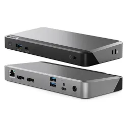 ALOGIC PRIME MX2 Universal Dock -telakka, jossa on tuki kahdelle 4K-näytölle, 9 porttia ja 100 W Power Delivery -virransyöttö parantaa liitettävyyttä.