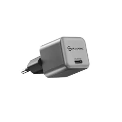 ALOGIC Rapid Power 20W GaN-laddare USB-C Space Grey, kompakt design för snabb laddning av universella enheter med certifierade säkerhetsfunktioner.